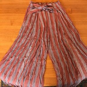 Palazzo pants with high cut thigh slat